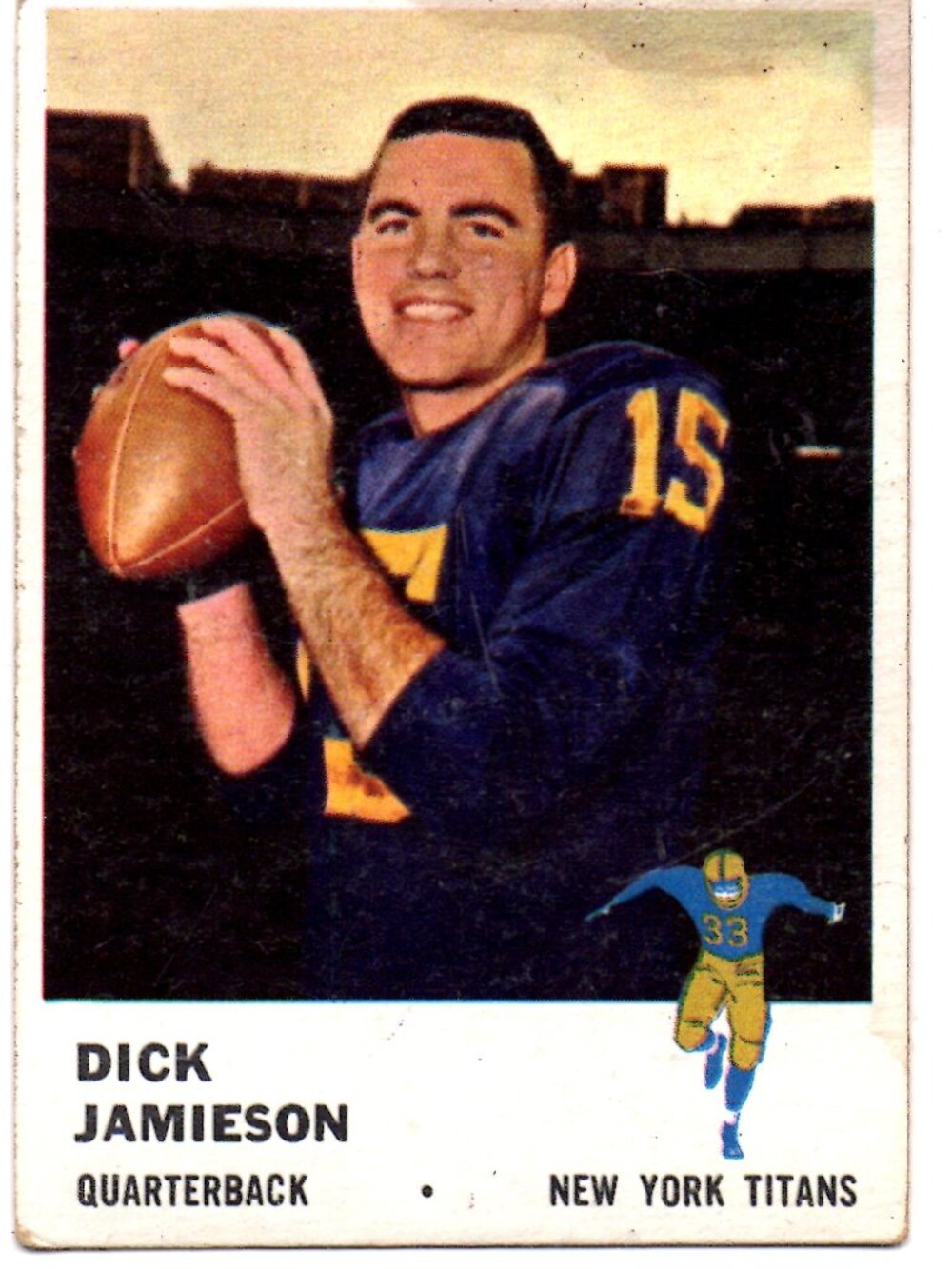 Vintage Fleer Sports Card - Dick Jamieson, New York Titans